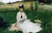 Berthe Morisot Reading, France oil painting artist
